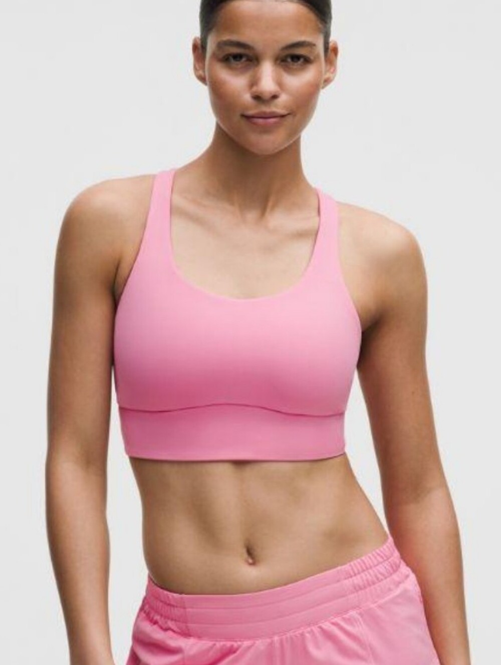 LULULEMON New Energy Longline Bra Evolve - Candy Cloud Pink